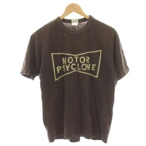 MOTOR PSYCLONE Tシャツ カットソー 半袖 ロゴプリント M 茶 ブラウン /HN