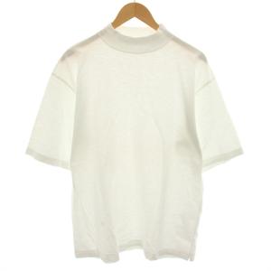 Tシャツ カットソー モックネック 半袖 R刺繍 4 白 ホワイト /YT