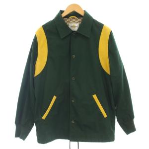 gb sport コーチジャケット レザー切替 ブルゾン ジャケット M 緑 グリーン /G