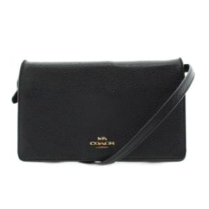 ショルダーウォレット 長財布 小銭入れ レザー 黒 ブラック /AN57 D