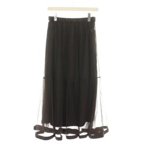 25AW チュールギャザースカート ロング 茶色 ブラウン ギャザー 25060912600040 /YM