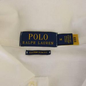 POLO RALPH LAUREN CUSTM SLIM FIT ポロベア ポロシャツ 半袖 刺繍 M ホワイト /BM