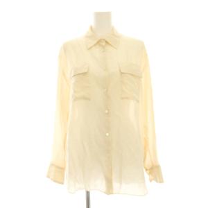 24AW シルクレーヨンデシンシャツ ブラウス シースルー F ベージュ シアー 長袖 GGH-34000-B