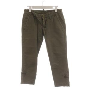 デニムパンツ ジーンズ ジーパン Gパン ジッパーフライ クロップド丈 40 カーキ /AN76