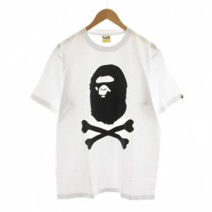Tシャツ カットソー 半袖 クルーネック ロゴプリント L 白 ホワイト 004TEJ701004M /KU