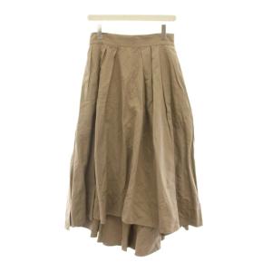 TUCK VOLUME SKIRT タックボリュームスカート コットン リネン 2 M ベージュ ブラウン