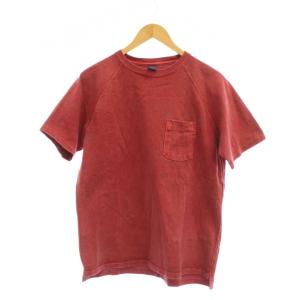 Tシャツ M 赤 無地 ラグラン袖 半袖 胸ポケット /JP