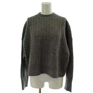 24AW ケーブルショートプルオーバー ニット セーター グレー 長袖 /GG
