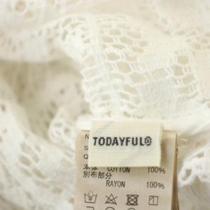 TODAYFUL Block Lace Shirts レースシャツ ブラウス シースルー 長袖 F 白 ホワイト 12220419
