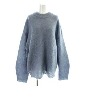 Kid Mohair Knit ニット セーター モヘヤ F 青 ブルー 長袖 ラウンドネック 12220509