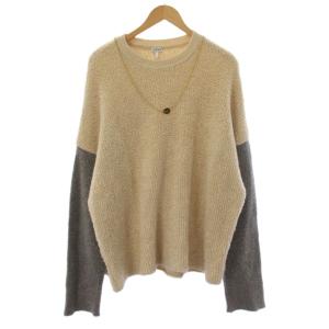 Two-tone stretch wool blend sweater