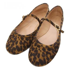 CARLA LEOPARD バレエシューズ ヒョウ柄 レオパード 38.5 茶 ブラウン G22223
