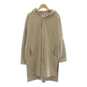 ジップアップパーカー ジャケット 上着 S ベージュ ロング丈 フード 長袖 /LP