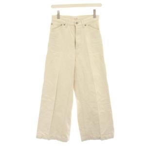 デニムパンツ ジーンズ ワイド 麻 リネン混 34 白 ホワイト I20SS-PT64A /HN