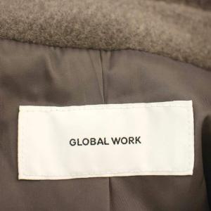 GLOBAL WORK カロヤカエリ2WAY ミドルコート Pコート S グレージュ /G