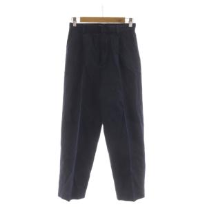 24SS リアクティブデニムタックテーパードパンツ ジーンズ 麻混 リネン混 34 紺 ネイビー /RR