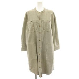 タグ付き 20SS SHIRT DRESS ノーカラーシャツ ワンピース ひざ丈 ベージュ 20050570000510