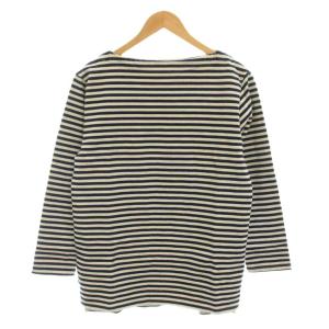バスクシャツ Tシャツ カットソー ボーダー 長袖 4 紺 ネイビー 白 ホワイト MB171-7001
