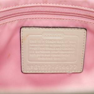 COACH シグネチャー トートバッグ ショルダーバッグ レザー PVC ベージュ ピンク F14477 /AN64