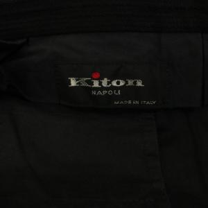 Kiton パンツ ウール グレー ストライプ柄 クロップド丈 スラックス /JP