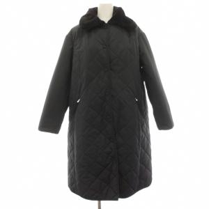 18AW マットタフタ ライトダウンコート キルティングコート ロング 36 黒 ブラック 11-08-85-08302