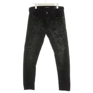THOMMER デニムパンツ ジーンズ ジーパン Gパン ジッパーフライ ダメージ加工 W31 黒 ブラック