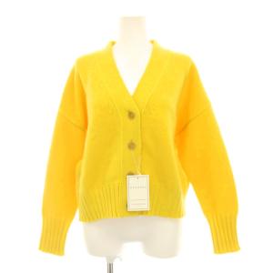 ウールカシミヤ Vネックカーディガン ニット 長袖 S 黄色 イエロー 12028502630 /YM