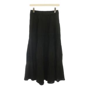 24AW ミニプリーツティアードスカート ロング 38 黒 ブラック 24060400729030 /YM