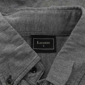 LACOSTE ポロシャツ 4 グレー 半袖 無地 ロゴ /RR