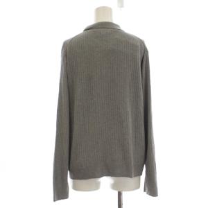 INDIVI カーディガン 15 グレー カシミヤ混 リブ編み 長袖 /LP