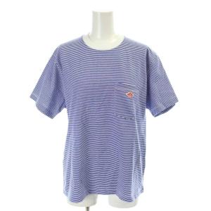 Tシャツ 36 青 ブルー 白 ホワイト ボーダー柄 クルーネック 半袖 JD-9041 /AP59