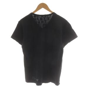 Maison Margiela Tシャツ カットソー 半袖 Vネック ロゴ M 黒 ブラック /AN68