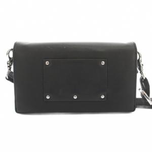 DIESEL ビッグラバーロゴショルダーポーチ ウォレット バッグ レザー 黒 ブラック /YM