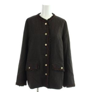 25AW クレストドビー Vクルージャケット 上着 36 茶 ブラウン ノーカラー 長袖 11075407131