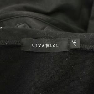 CIVARIZE レザーコート 46 黒 ブラック フード アシンメトリージップ 長袖 /LP