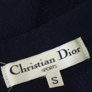 Christian Dior SPORTS シルク混 ウール ベスト ニット S ネイビー 紺 /G10