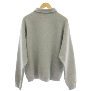 LACOSTE ダブルフェイスロングスリーブポロスウェット 長袖 ポロシャツ M グレー SH2821 /G
