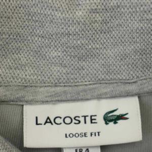 LACOSTE ダブルフェイスロングスリーブポロスウェット 長袖 ポロシャツ M グレー SH2821 /G