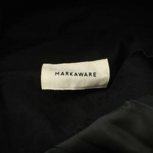 MARKAWARE MARK AWARE CLASSIC FIT TROUSERS WOOL DOBBY STRIPE テーパードパンツ タック