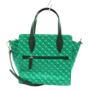 ハンドバッグ ショルダーバッグ 2way 総柄 ナイロン 緑 グリーン YGJ-3055730A /AN33