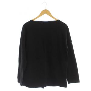 Tシャツ M-L 黒 ボートネック 長袖 /JP