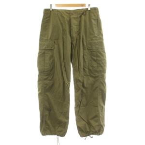 リップストップミリタリー6ポケットパンツ カーゴパンツ ワイド ジップフライ M カーキ 38-24-0081-803