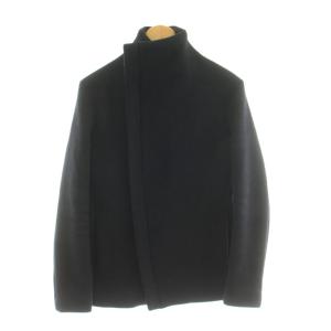 WRAP SHORT COAT ショートコート スタンドカラー ジップアップ ウール カシミヤ混 2 黒