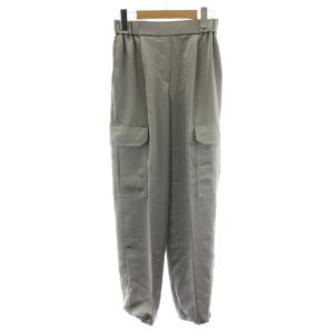 24SS サテンパラシュートカーゴパンツ パンツ XS メタリックシルバー 無地 ドローストリングウエスト