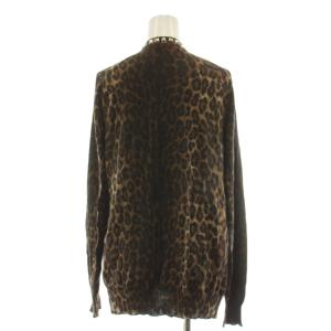 HYSTERIC GLAMOUR カーディガン スタッズ ヒョウ柄 レオパード F 茶 ブラウン 黒 ブラック 0121ND02 /AN63