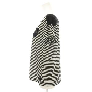 BURBERRY BLUE LABEL タグ付き カットソー Tシャツ 半袖 ボーダー柄 38 黒 ブラック 白 ホワイト E1P34-161-09