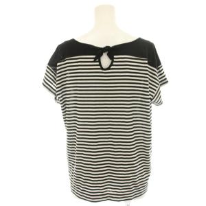 BURBERRY BLUE LABEL タグ付き カットソー Tシャツ 半袖 ボーダー柄 38 黒 ブラック 白 ホワイト E1P34-161-09