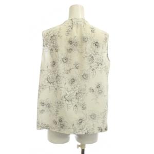 MACKINTOSH LONDON シャツ ブラウス 38 白 花柄 ノースリーブ Vネック /JP
