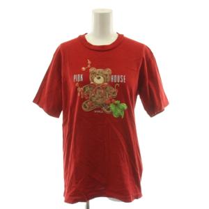 Tシャツ カットソー 半袖 ロゴ くま M 赤 レッド P108TUAL04 /AN68