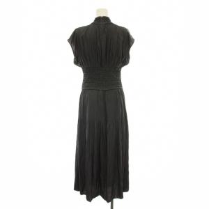 FRAY I.D 21AW ハンドスモッキングハイネックワンピース ロング 1 グレー シャーリング FWFO214508